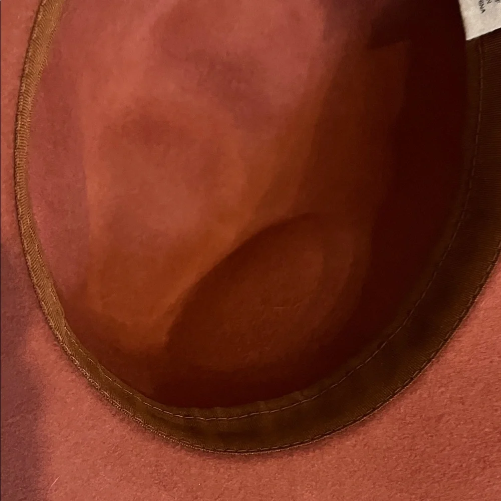 Altar'd State Terracotta Wide-Brim Fedora Hat. 100% Wool Minimalist Quite Luxury